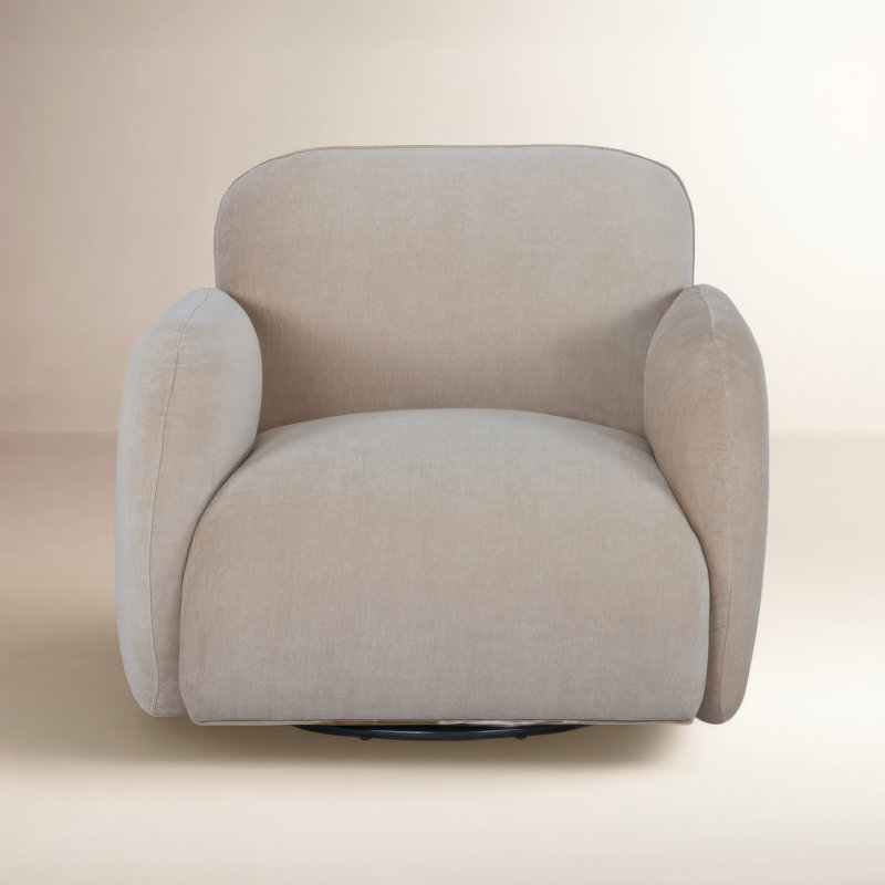 Soria Swivel Armchair, Honeycomb Caramel Chenille