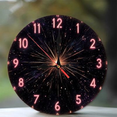 Neon effect Clock Face With Light Burst