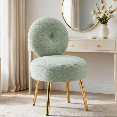 Noehly Upholstered Velvet Accent Stool Vanity Chair