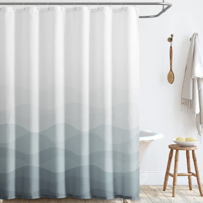 Rideaux de douche en tissu imperméable gris Ocean Wave pour salle de bain