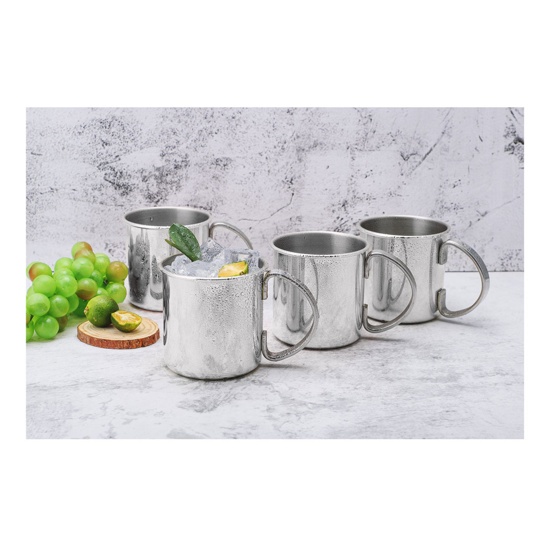 Echtwerk -Teiliges Kupferbecher-Set, Bruchsichere Edelstahl-Gläser, Cocktail-Set, Cocktailgläser Perfekt Für Gin, Vodka,...