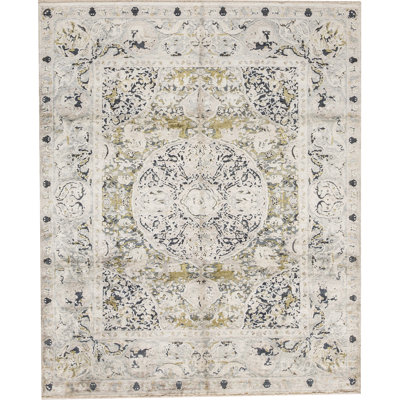 Hand-Knotted High-Quality Green Area Rug