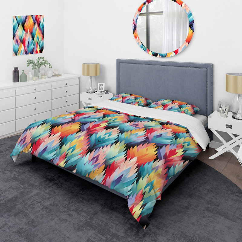 Ensemble de housse de couette Ikat Harmony, Housse de couette simple + 1 taie décorative stan