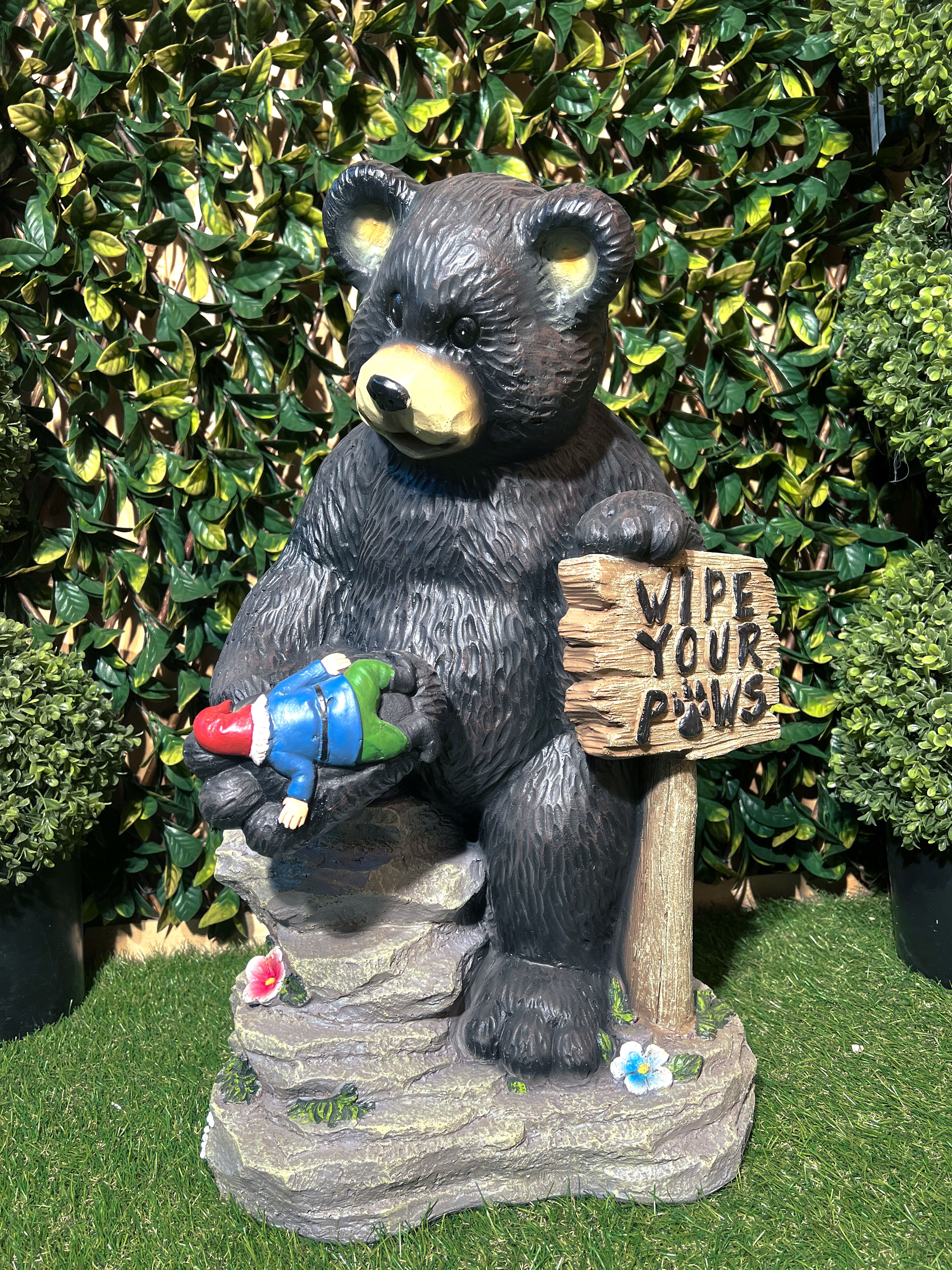 Hi-Line Gift Ltd. Bear Holding Sign and Gnome | Wayfair