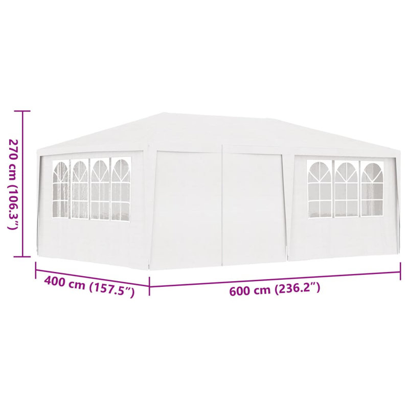 Erim 4m x 6m Steel Party Tent, White