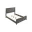 Lit simple gris avec base en bois massif gris contemporain