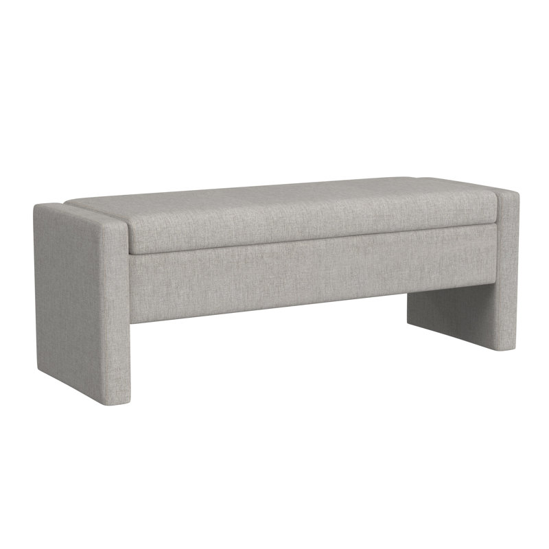 Ebern Designs Copenhagen Modern Jaylisse Storage Bench, Plush Cream
