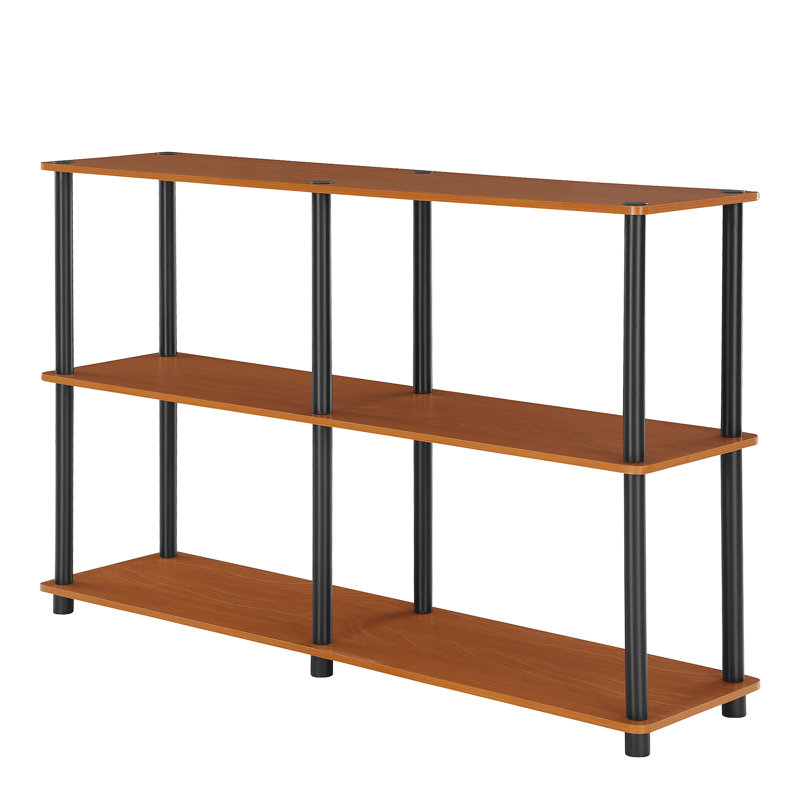 Glenda 119.9cm W Plastic Shelving Unit, Light Cherry/Black