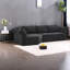 Canapé d'angle moderne, canapé modulable en mousse en forme de L, 127 pouces, noir, pour salon