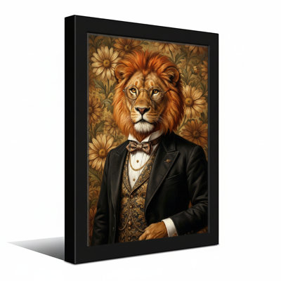 Animaux animaux en costume sur fond floral