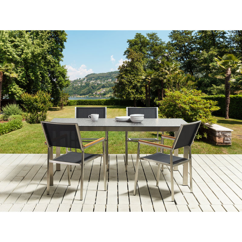 Chryssa 4 - Person Patio Dining Set with Rectangular Table