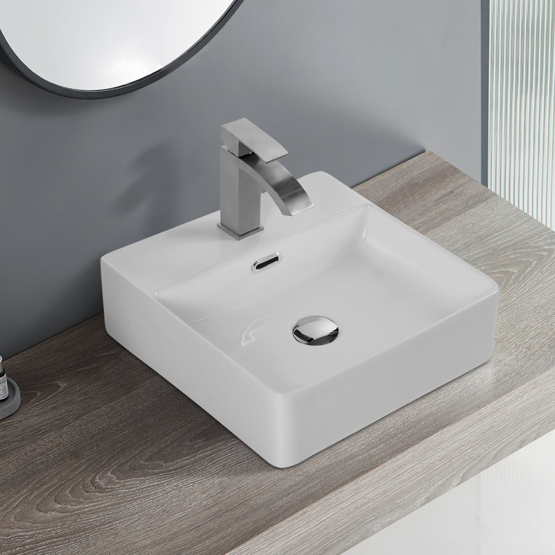 Ceramic Countertop Basin For Bathroom - Timeless Appeal White Modern Bathrooms Glossy Sink