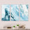 «Blue Wave», art mural moderne encadré sur toile