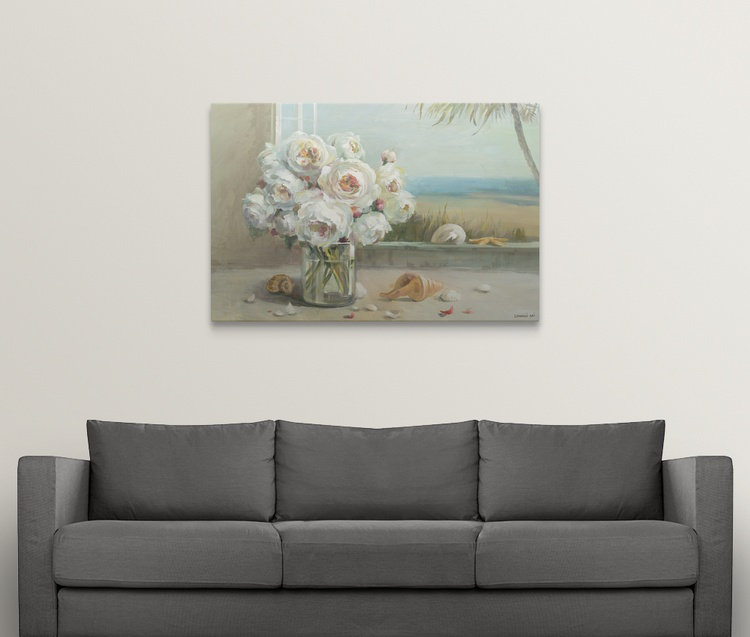 «Coastal Roses», reproduction d'art Danhui Nai, H 32 po x l 48 po x p 1,5 po, Toile