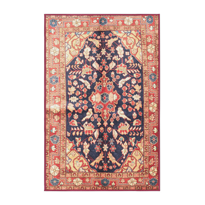 Tapis décoratif brune de style sud-ouest nyasia, Rectangle 5 pi x 7 pi
