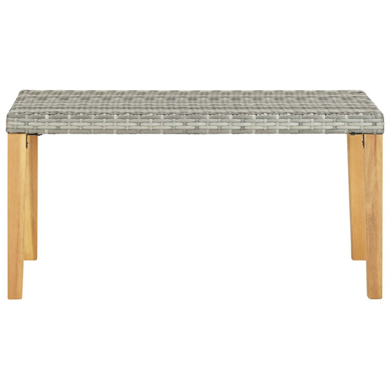 Aidi Wicker Outdoor Bench, Grey