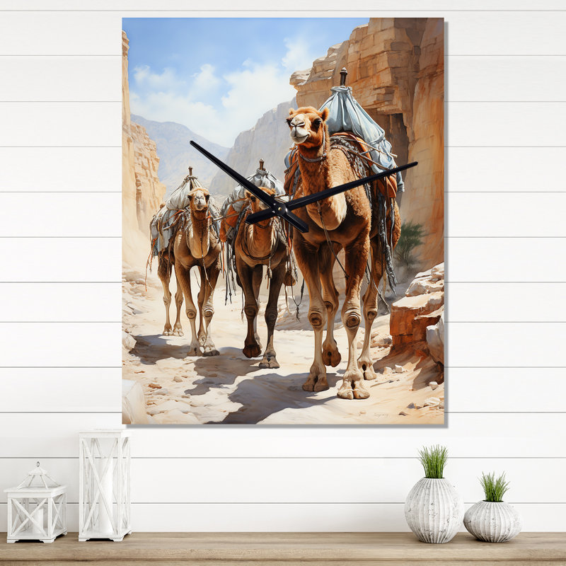 Asian Art Silk Road II - Horloges murales asiatiques, H 32 po x l 24 po x P 1 po