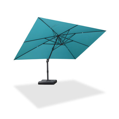 Parasol d'extérieur rectangulaire rectangulaire en porte-à-faux 10 'x 13' avec rotation à 360 degrés et 8 nervures en métal robustes pour piscine