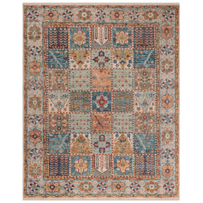 Samarkand 124 Area Rug In Blue / Rust