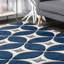 Tapis géométrique bleu marine / gris / blanc-171808048