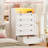 5-drawer Dresser With Led Lights - Modern Storage Cabinet For Bedroom, Living Room, White/black-1816662101