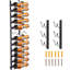 Porte-bouteilles mural, support pour 12 bouteilles, porte-serviettes, design moderne et épuré, 122 x 28 x 2,5 cm, acier noir, porte-bouteilles vertical.