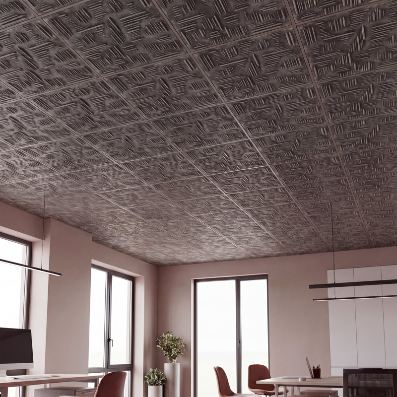 Tuile de plafond en polystyrène Country Bleat 1,6 pi x 1,6 pi, Beige brun