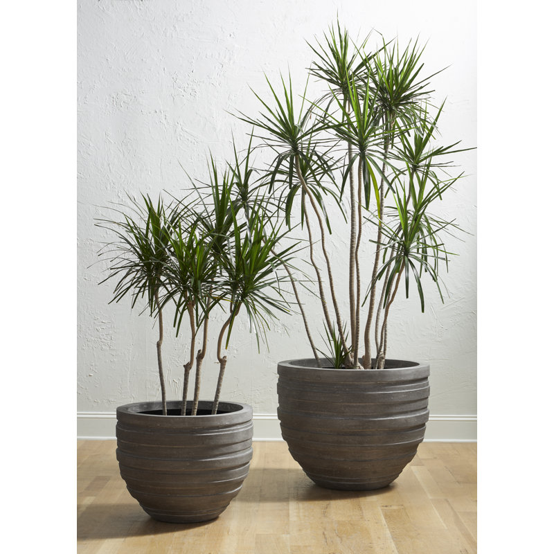 June Planter, Raw Gray, 20" H x 22" W x 22" D