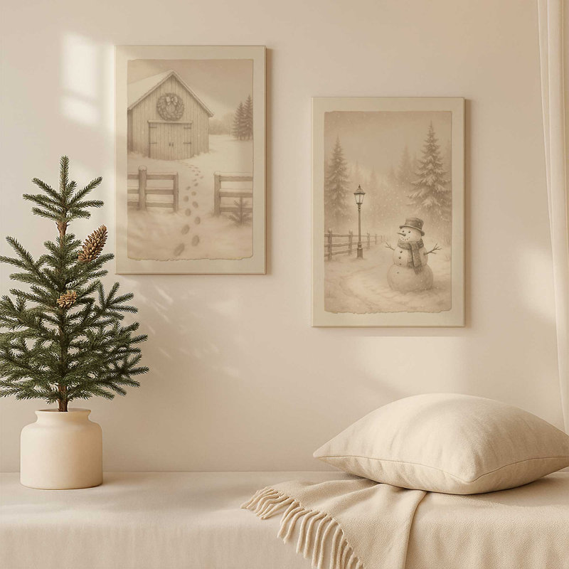 Ensemble de 2 impressions sur toile Frosted Memories, H 18 po x l 24 po, Toile tendue, Toile tendue