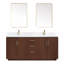 Ensemble de meuble-lavabo double 72 po avec dessus en pierre composite et miroir Cloverfield-93496107-93496108