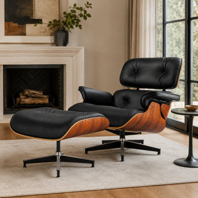 100% Top Grain Leather Recliner  Lounge Chair And Ottoman Genuine Italian Leather