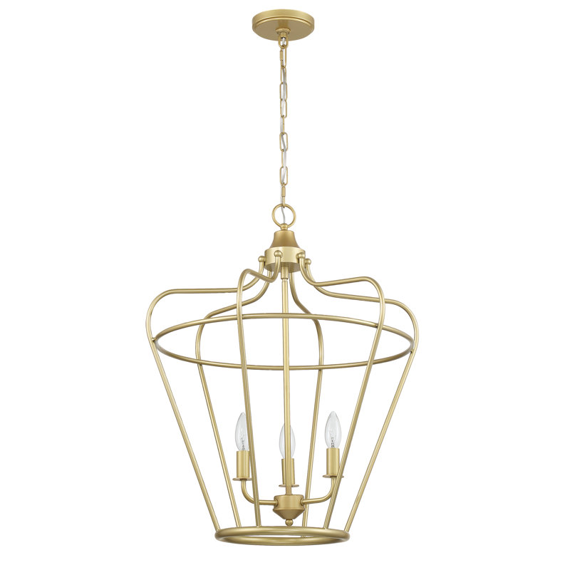 Lustre de salle à manger à 3 lumières Deanle, Laiton