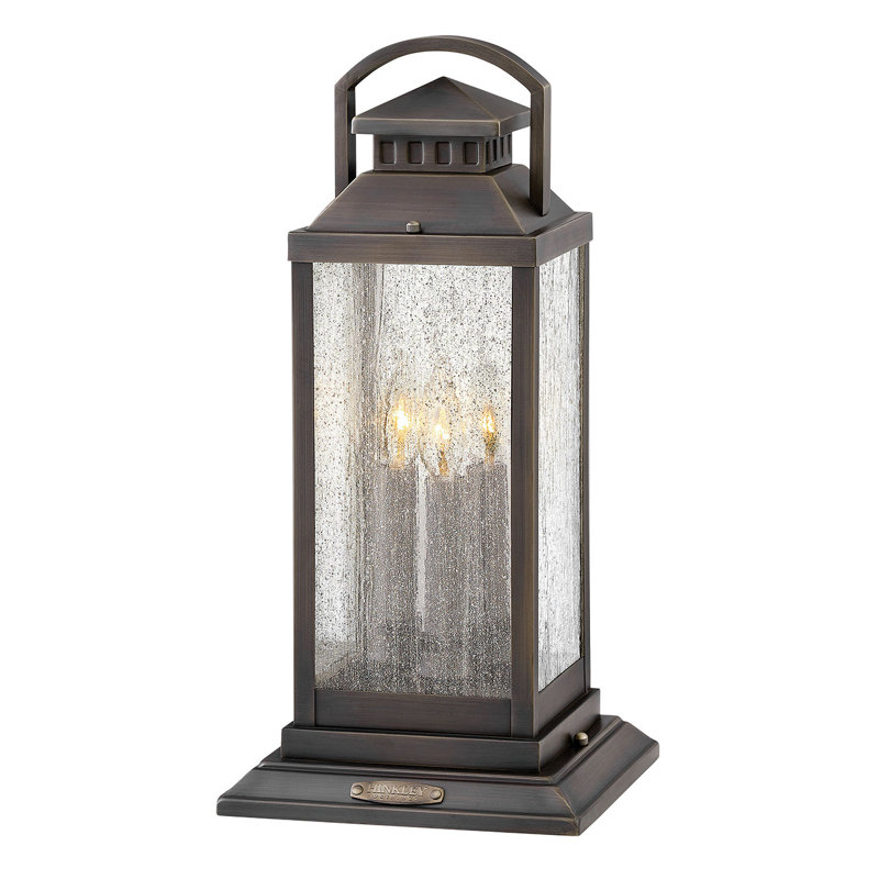 Revere 1 -Light 20.25" H Hardwired Pier Mount Light, Blackened Brass
