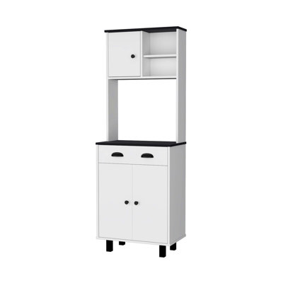 Emily White and Wengue 1-Drawer Kitchen Pantry