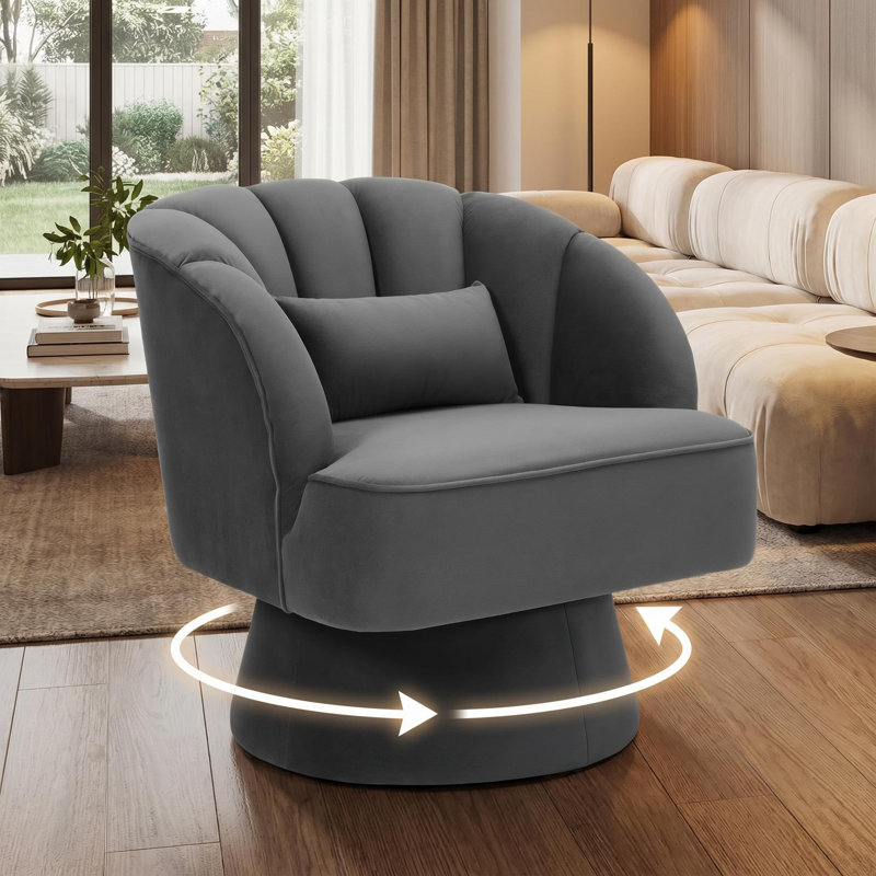 Upholstered Swivel Accent Chair, grey