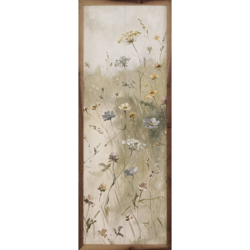 Délicates fleurs sauvages dans la prairie, 8x24