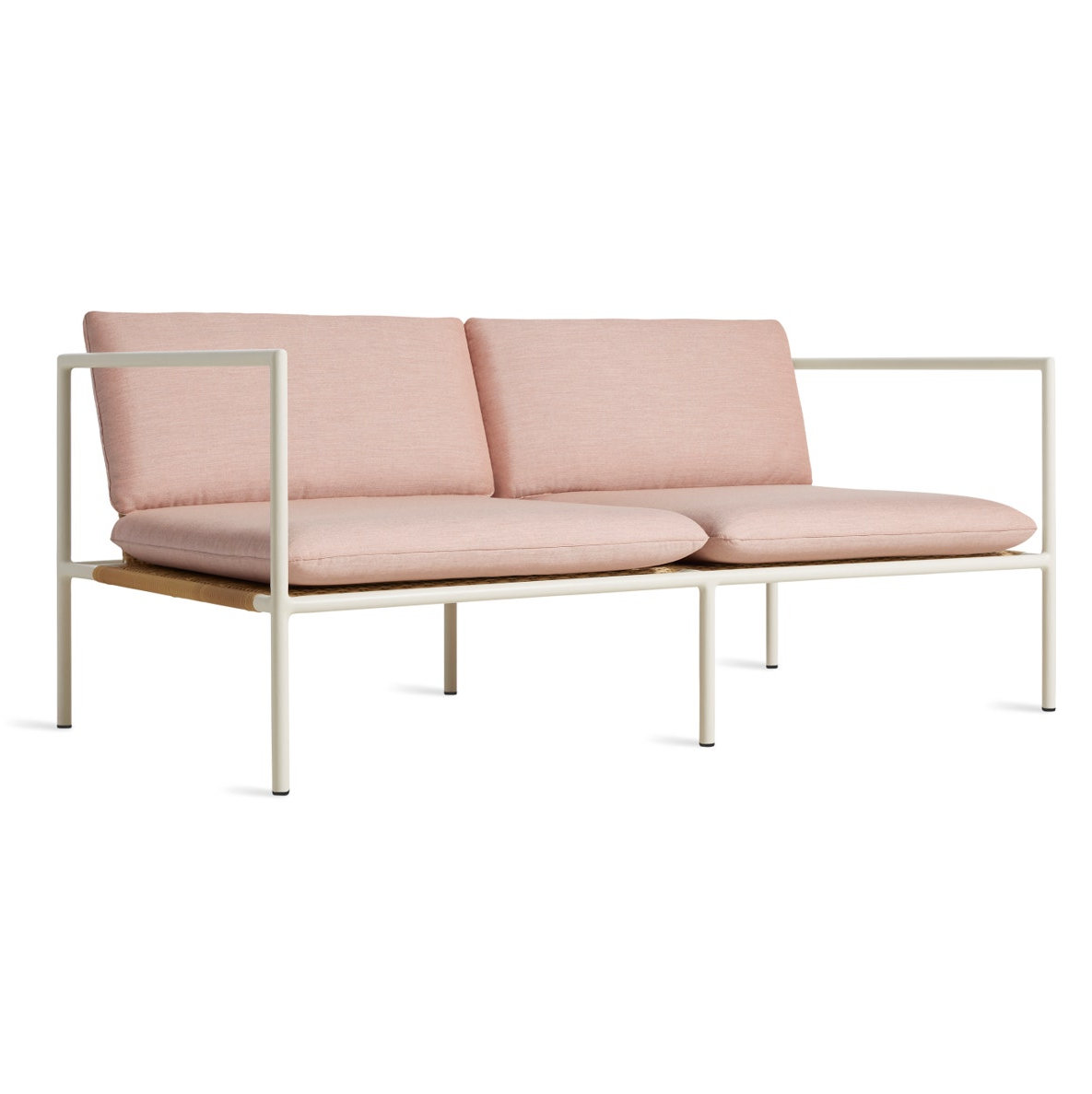 Dog Days 62" Sunbrella® Patio Loveseat, White, Sunbrella Blush