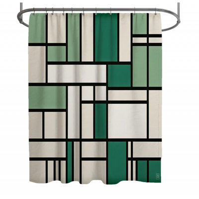 Rideau de douche à motif géométrique Ilmar