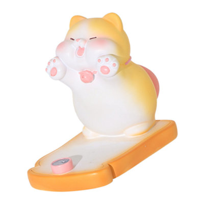Mignon chat, support de téléphone portable, résine, mini support de téléphone portable, ornement de bureau pour le bureau de la chambre à coucher, gingembre