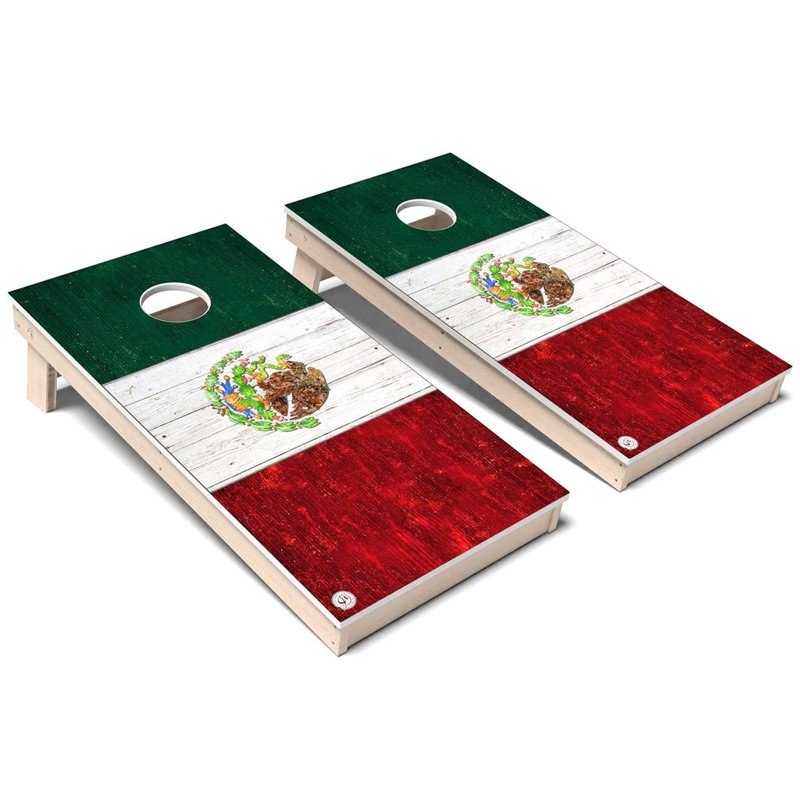 Ensemble de planches de cornhole composites toutes saisons International Flag Mexico, Ajouter un étui de transport