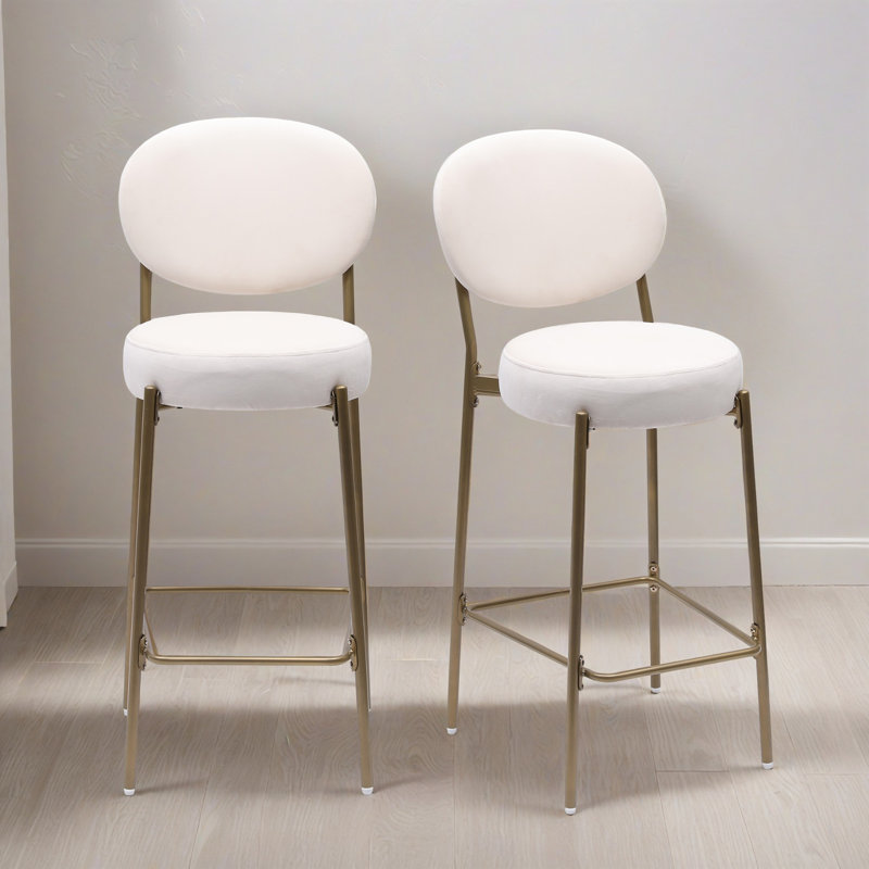 Tabouret de bar 29,14 "avec tabouret de bar 29" avec dossier et repose-pieds, chaises de salle à manger rondes pour salle à manger (ensemble de 2)
