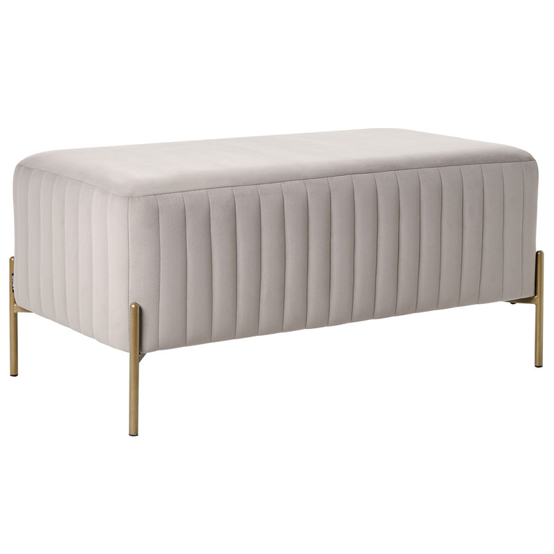 Benzant Velvet Upholstered Bench, Beige