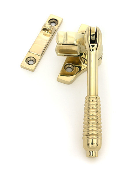 Reeded Night-Vent Locking Fastener (Steel Window), Polished Brass