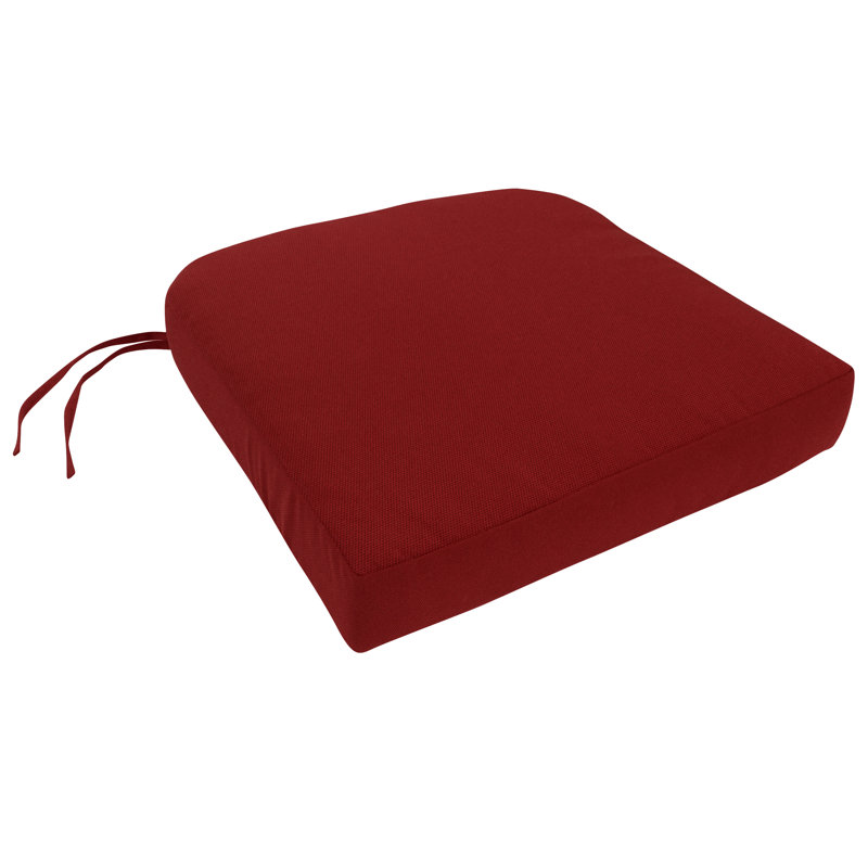 Encinitas Sunbrella Outdoor 3.5'' Dining Chair Cushion, 3.5" H x 22" W x 17" D, Canvas Jockey Red Sunbrella® Canvas