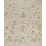 Oushak Hand-Knotted L. Blue Wool Area Rug