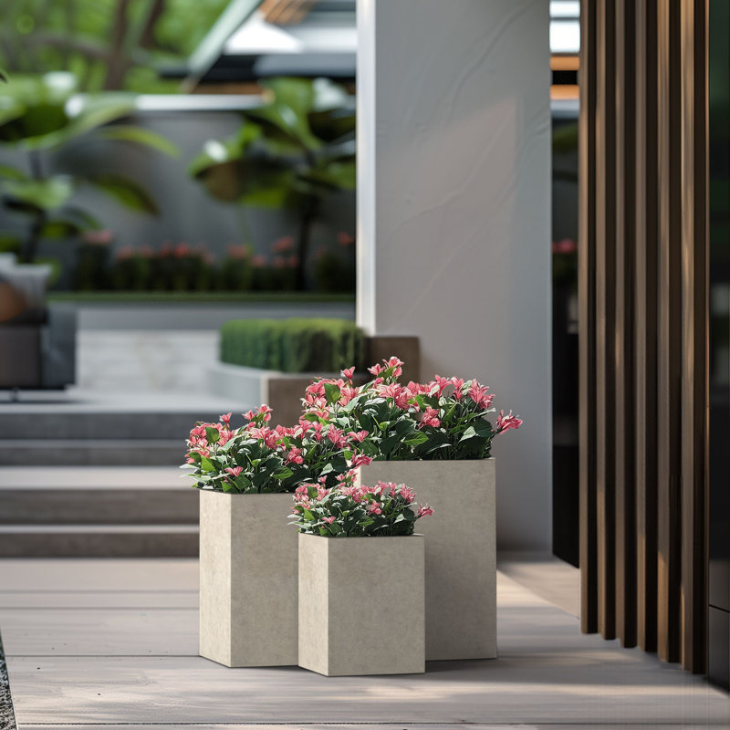 Ineshia Handmade Planter Box, Pale Yellow