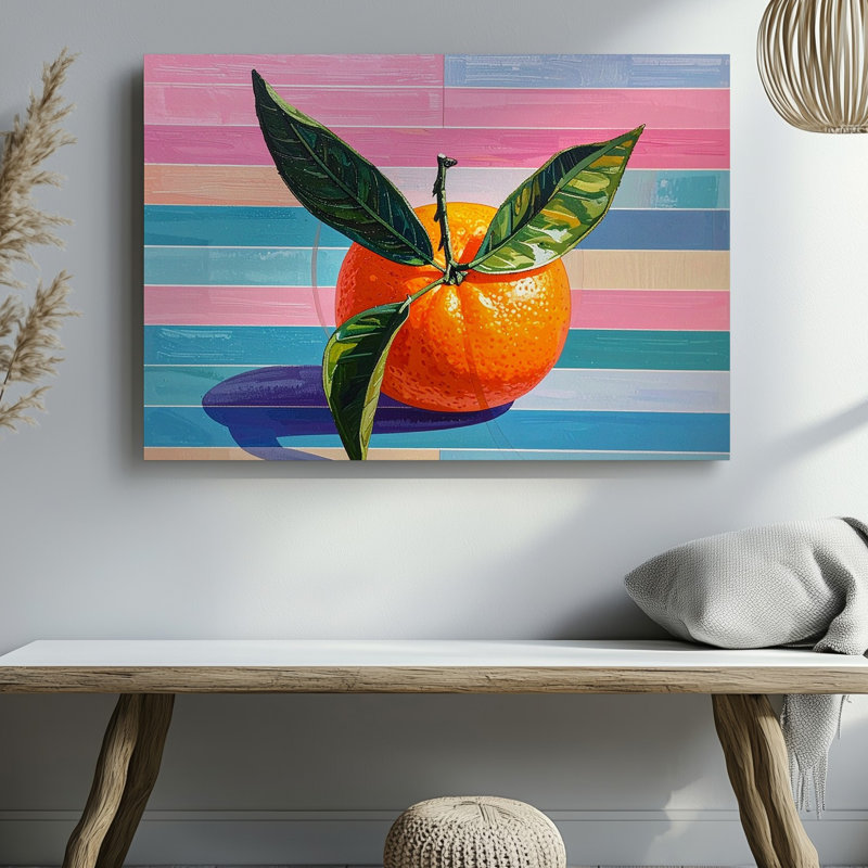 Toile pop art mandarine, H 16 po x l 20 po