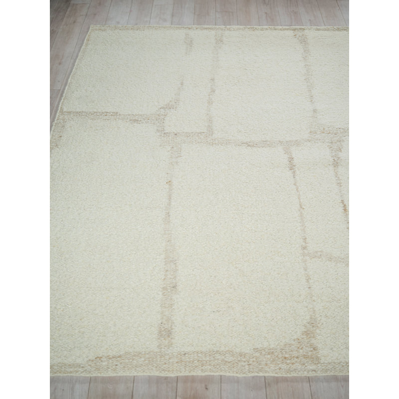 Kokomo Flatweave Wool Area Rug in Beige, Rectangle 12' x 15'