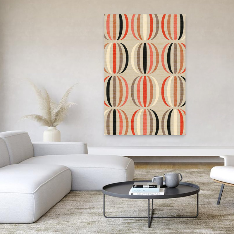 Art contemporain contemporain à motif géométrique audacieux, H 60 po x l 40 po