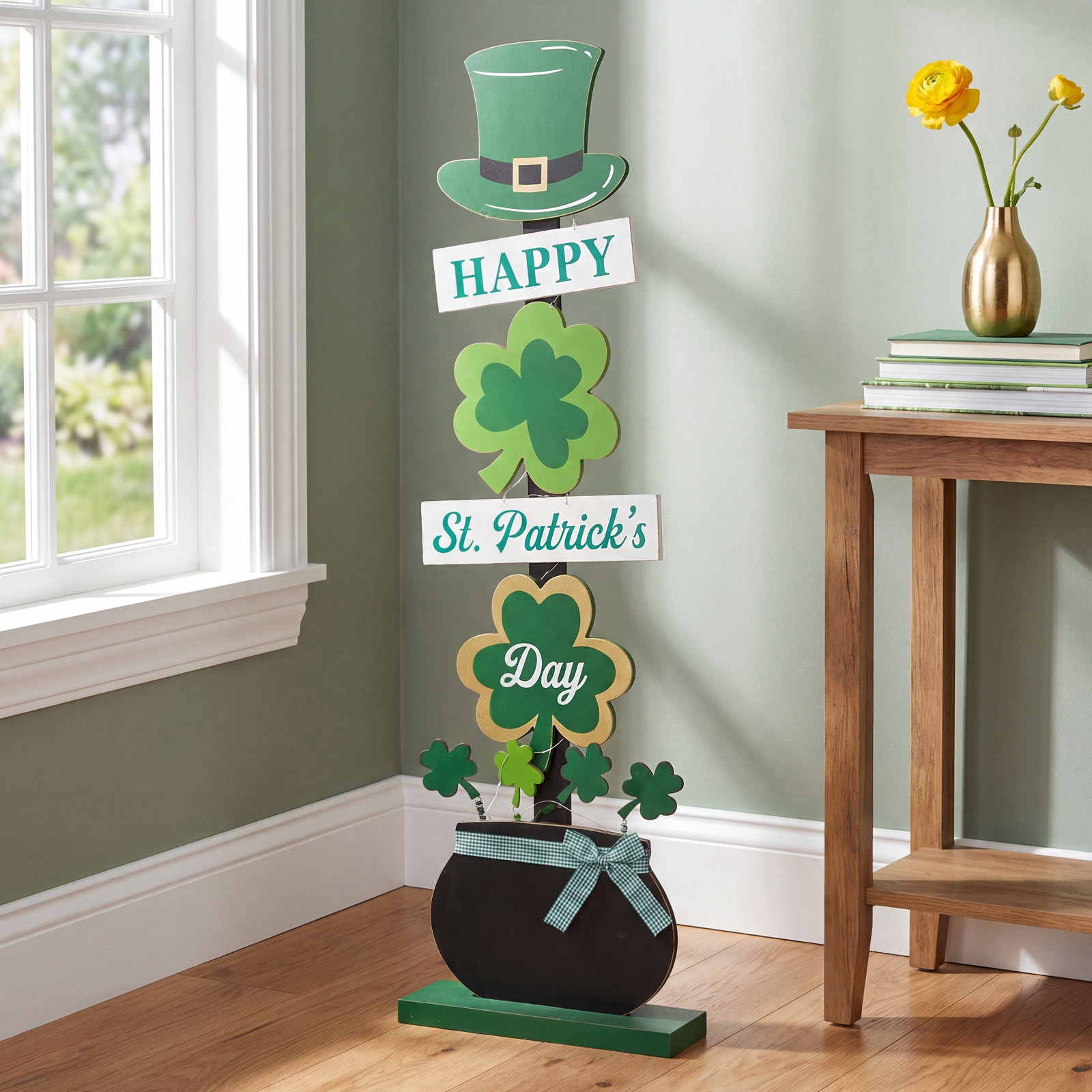 Lighted Wooden Shamrock Porch Decor